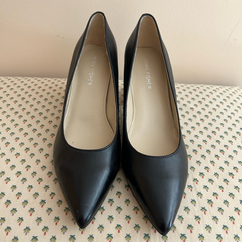 Marc Fisher black pumps with block heels